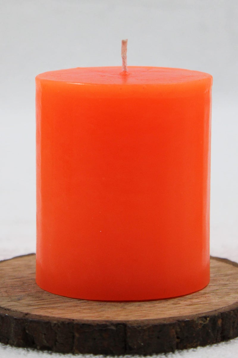 atorakushon® Paraffin Wax Smokeless Scented 2.5"X3" Tall Pillar Candles for Any Decoration Pack of 2 (Orange) - Image 5