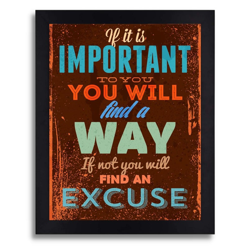 Interio Crafts Motivational Wall Frames Inspirational Quotes Wall Frames for Office or Home Wall Decor Poster With Frame Synthetic Wood Black Frame 13 X 10 Inches S186 - Image 1