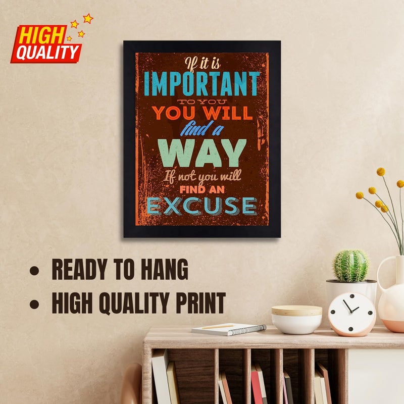 Interio Crafts Motivational Wall Frames Inspirational Quotes Wall Frames for Office or Home Wall Decor Poster With Frame Synthetic Wood Black Frame 13 X 10 Inches S186 - Image 3