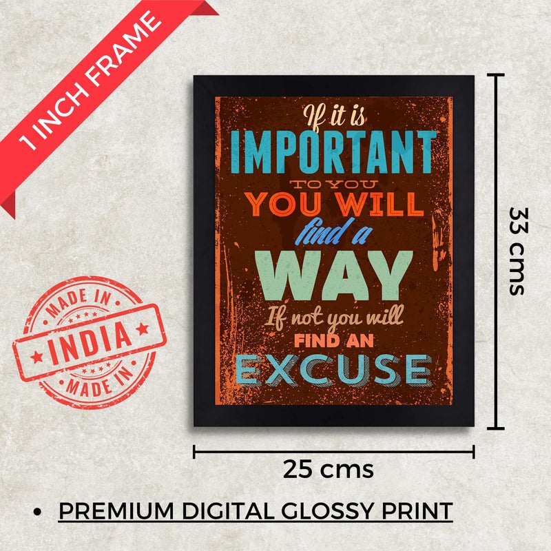 Interio Crafts Motivational Wall Frames Inspirational Quotes Wall Frames for Office or Home Wall Decor Poster With Frame Synthetic Wood Black Frame 13 X 10 Inches S186 - Image 4