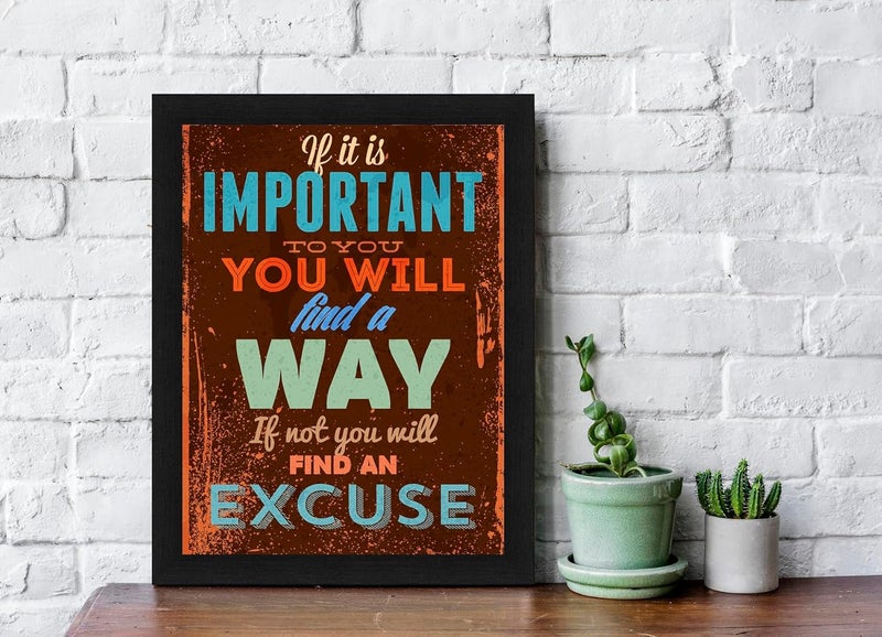 Interio Crafts Motivational Wall Frames Inspirational Quotes Wall Frames for Office or Home Wall Decor Poster With Frame Synthetic Wood Black Frame 13 X 10 Inches S186 - Image 2
