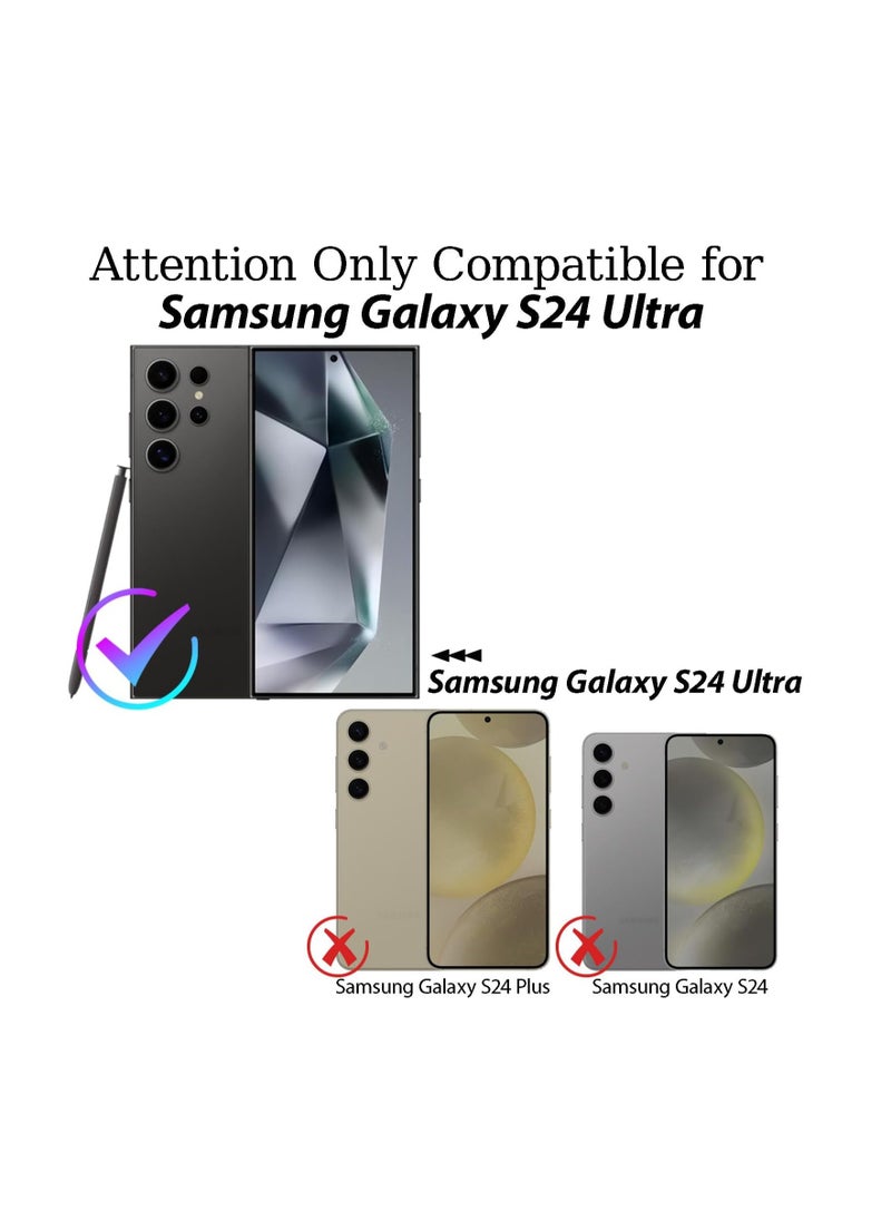 Samsung Galaxy S24 Ultra 5G with Camera Protection, Never Yellowing, Ultra Thin Transparent Mobile Phone Case Compatible with MagSafe Matte Clear Case, Titanium Black