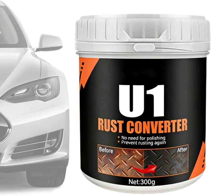 محول الصدأ للمعادن - 300 مل محول بقع المعادن للسيارات، مزيل الحديد من طلاء السيارات | للشاحنات والسيارات الرياضية متعددة الاستخدامات وسيارات السيدان والجرارات والحدائق الخلفية والمرائب والصناعة - Image 1