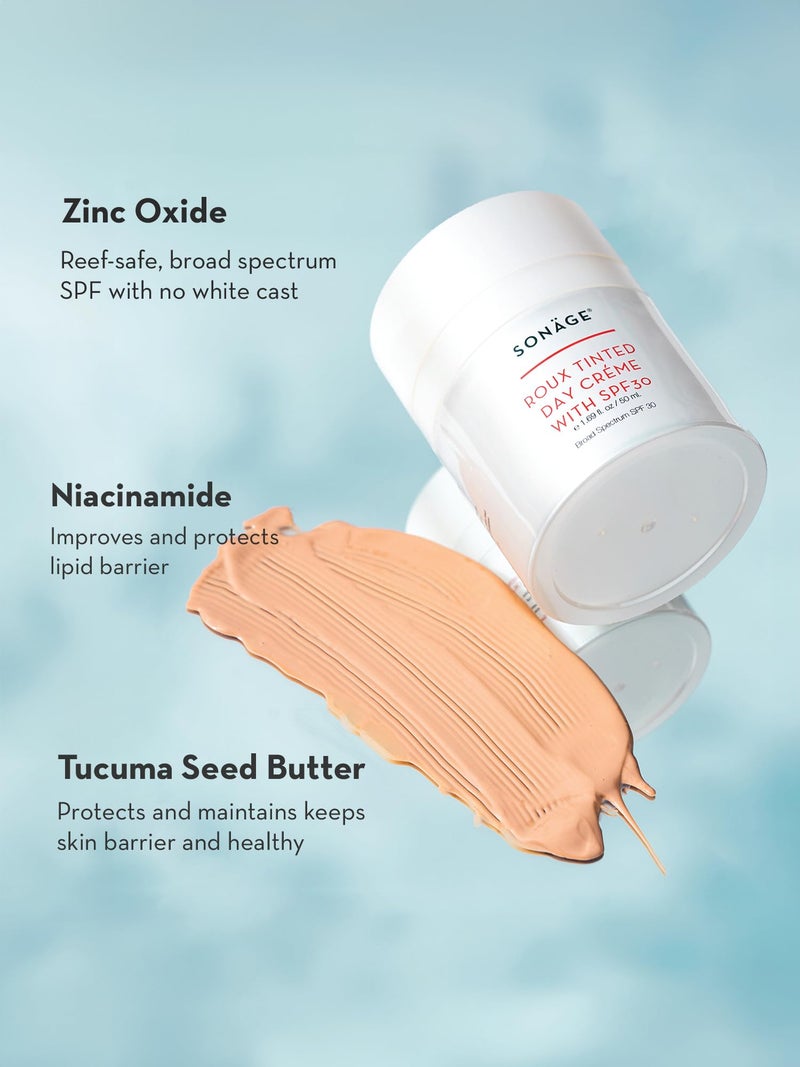 Sonage Roux Tinted Moisturizer with Zinc Oxide SPF 30 Natural Mineral Sunscreen | Lightweight Sheer Coverage, No Whitecast - Image 3