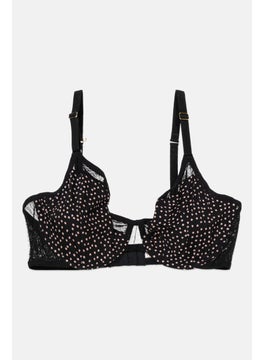Lively Women Allover Printed Non Padded Underwired Bra, Black  - Image 1