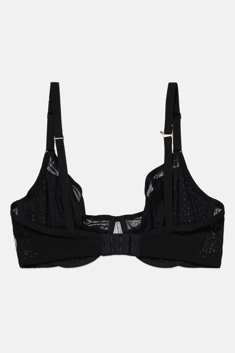 Lively Women Allover Printed Non Padded Underwired Bra, Black - Image 2