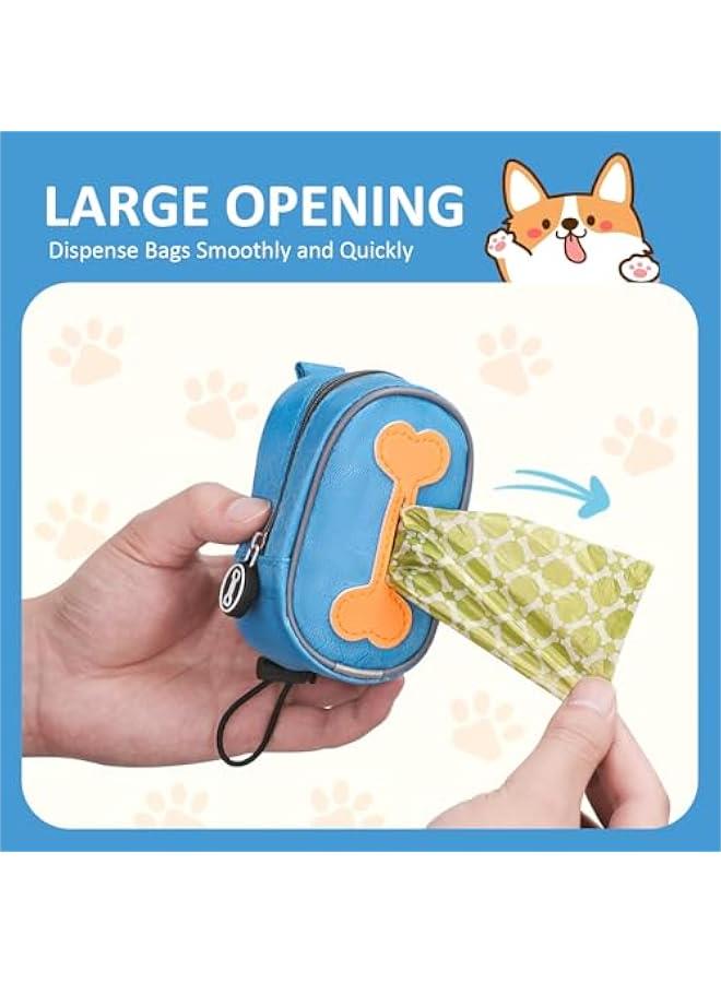 Hands-Free Dog Waste Bag Holder for Leash with Large Opening, Zippered Pouch and Carabiner Hook Waterproof Doggie Waste Bag Dispenser in Sky Blue Color.  - Image 2