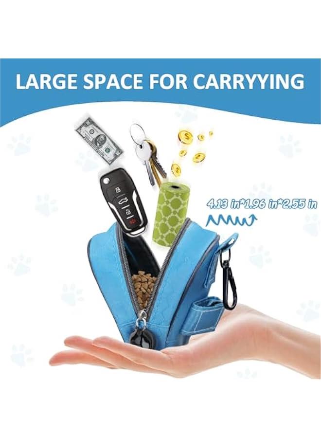 Hands-Free Dog Waste Bag Holder for Leash with Large Opening, Zippered Pouch and Carabiner Hook Waterproof Doggie Waste Bag Dispenser in Sky Blue Color.  - Image 3
