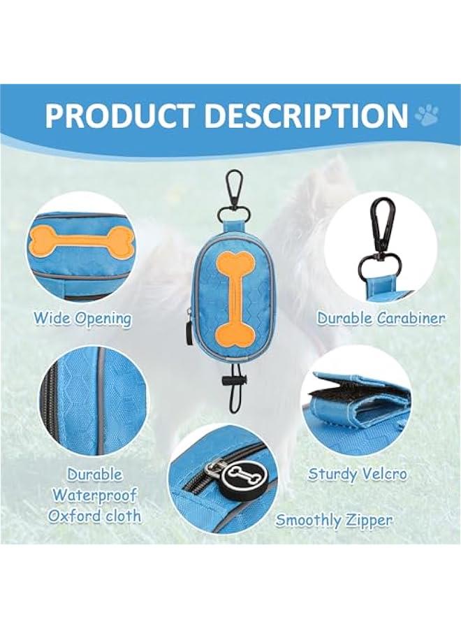 Hands-Free Dog Waste Bag Holder for Leash with Large Opening, Zippered Pouch and Carabiner Hook Waterproof Doggie Waste Bag Dispenser in Sky Blue Color.  - Image 4