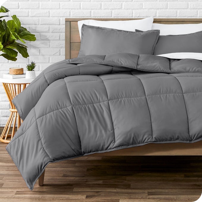 COMFORTER SET TWIN EXTRA LONG SIZE ULTRASOFT GOOSE DOWN ALTERNATIVE PREMIUM 1800 SERIES ALL SEASON WARMTH TWINTWIN XL GREY