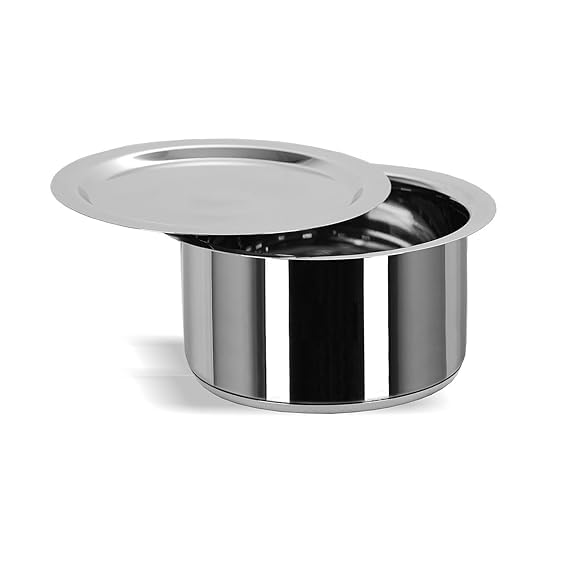 SHOPSIDEX Stainless Steel Induction Bottom Encapsulated Bottom Induction Gas Stove Friendly ContainerTopeCookware with Lid 7 Litter - Image 1