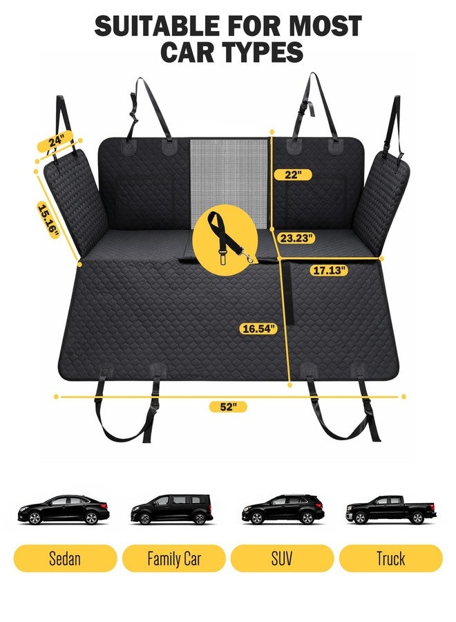 Pawccoli Dog Seat Cover for Back Seat, PU Hard Bottom Back Seat Extender Holds 420 lbs, Upgraded Material Waterproof, Anti Scratch, Safer, Easy to Use and Clean, Pet Car Bed Dog Hammock for Car, SUV, Truck - Image 4