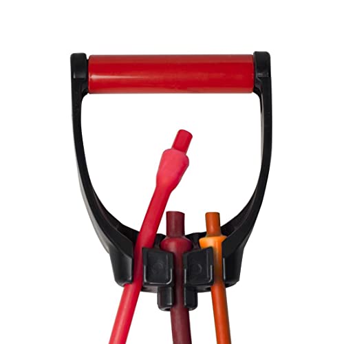 Lifeline Triple Grip Handles Fit Up to Three Resistance Cables for Continuous Muscle Tension Training , Black/Red - Image 2