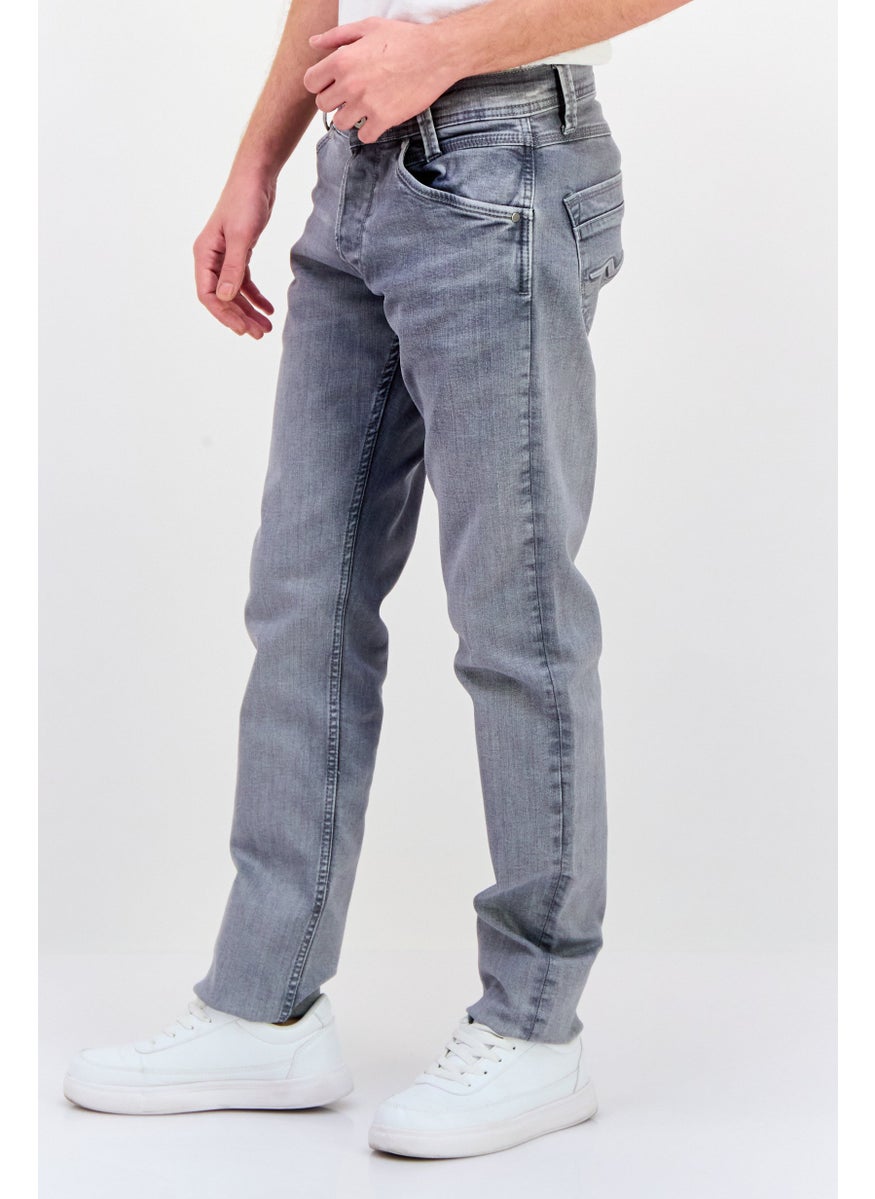Pepe Jeans Men Regular Fit Washed Stretchable Jeans, Grey  - Image 2