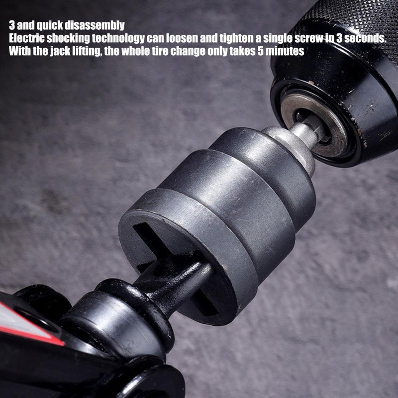Heavy Duty Scissor Jack Adapter Socket Converter Steel Tool Attachment for Auto Repair - Image 4
