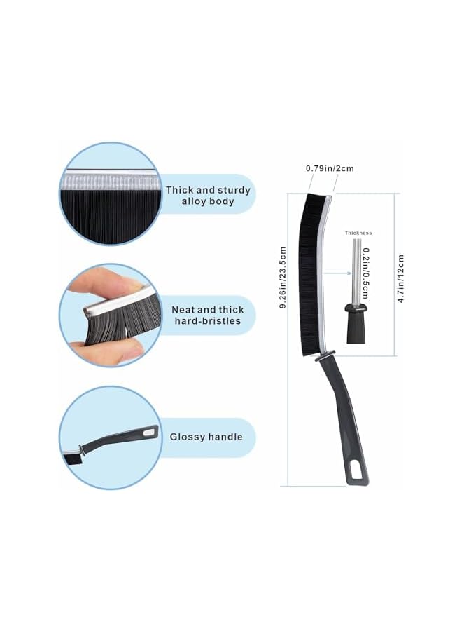 PROMASS 3 Pieces Hard Bristle Crevice Cleaning Brush, Small Cleaning Brushes, Grout Cleaner Brush, Toilet Brush, Scrub Brush for Shower Tile, Skinny Gap Cleaning Tools for Household Use, Bathroom, Kitchen - Image 2