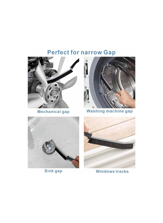 PROMASS 3 Pieces Hard Bristle Crevice Cleaning Brush, Small Cleaning Brushes, Grout Cleaner Brush, Toilet Brush, Scrub Brush for Shower Tile, Skinny Gap Cleaning Tools for Household Use, Bathroom, Kitchen - Image 3