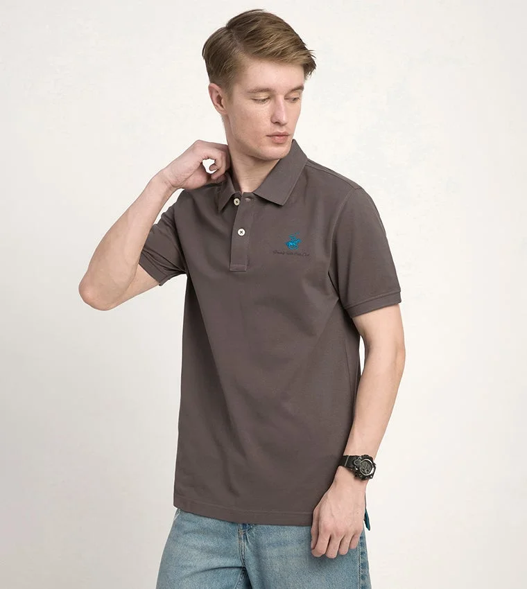 BEVERLY HILLS POLO CLUB Logo Embroidered Short Sleeves Polo T-Shirt