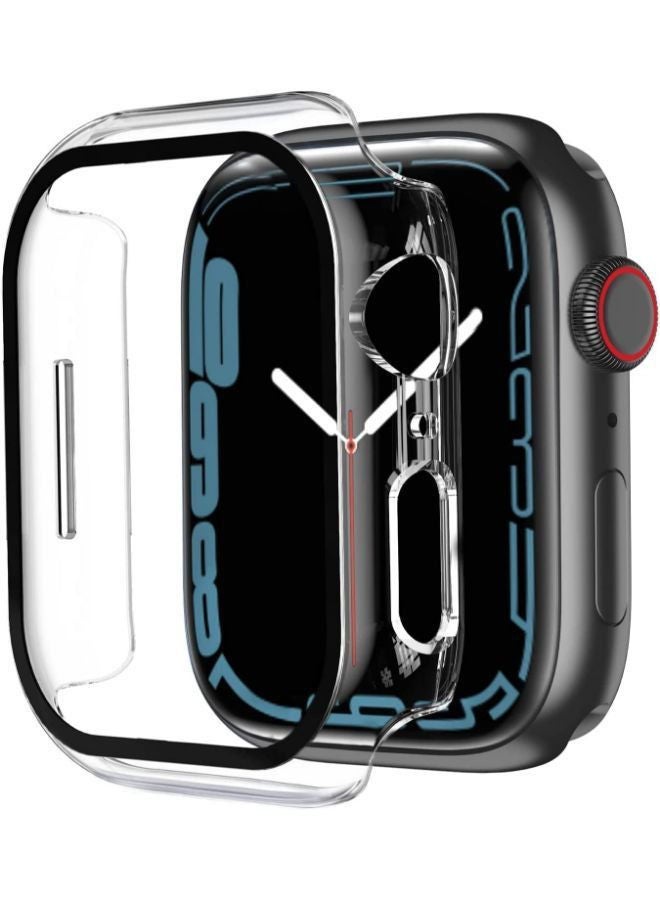 غطاء نحيف للغاية من الزجاج المقوى للكمبيوتر الصلب عالي الدقة لجهاز iWatch 45 مم (شفاف)