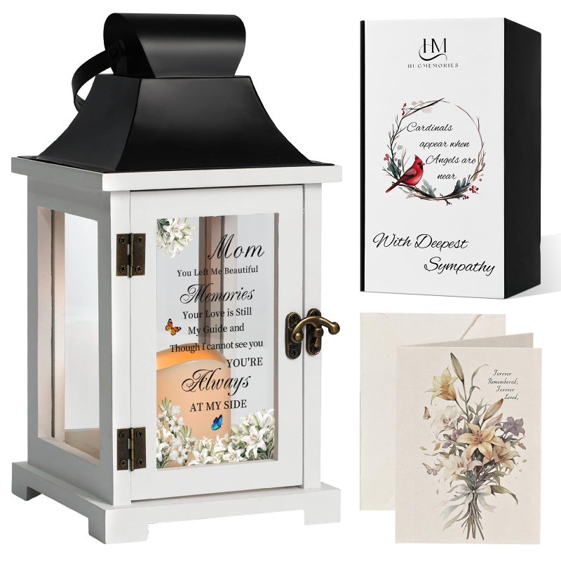 HugMemories Memorial Gifts for Loss of Mom, Loss of Mother Sympathy Gifts Memorial Lantern, Bereavement Gifts for Loss of Mother in Memory of Loved One, Condolences Gift for Loss Mom - Image 1