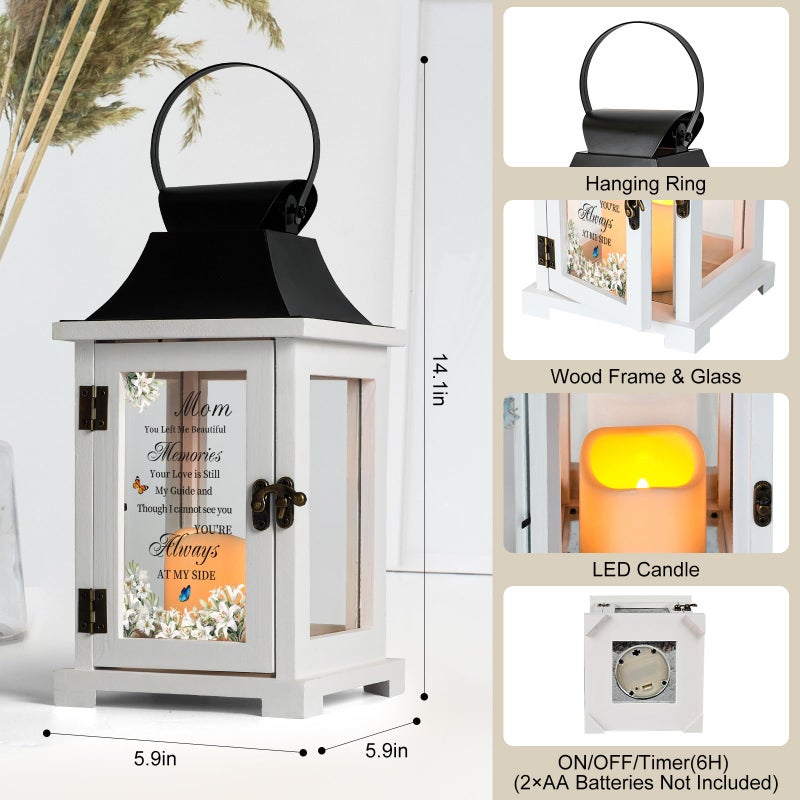 HugMemories Memorial Gifts for Loss of Mom, Loss of Mother Sympathy Gifts Memorial Lantern, Bereavement Gifts for Loss of Mother in Memory of Loved One, Condolences Gift for Loss Mom - Image 4