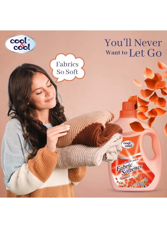 Cool & Cool Flora Fresh Fabric Softener 2 Liters - Long-Lasting Scent, Gentle Fabric Care, Laundry Essential - Image 5