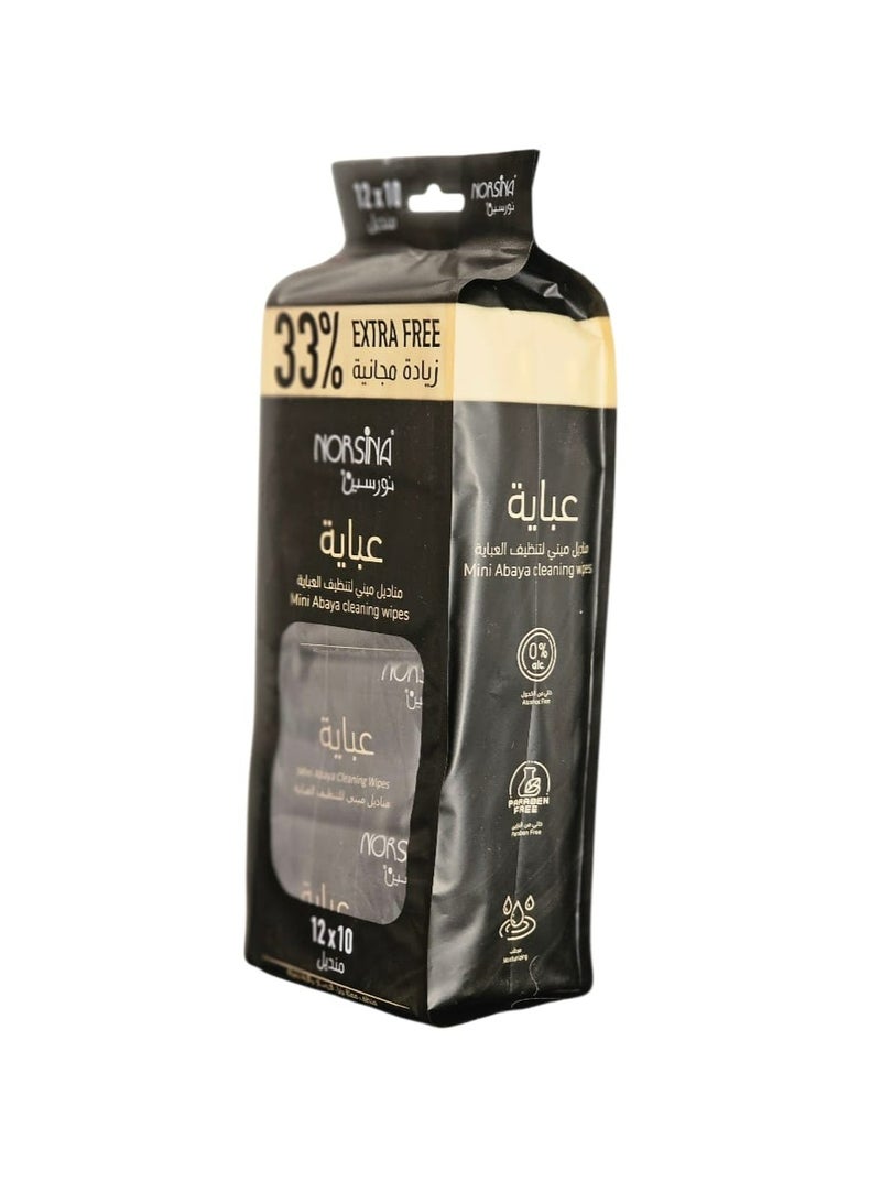 Norsina Mini Abaya Cleaning Wipes 12*10 Wipes - Image 2