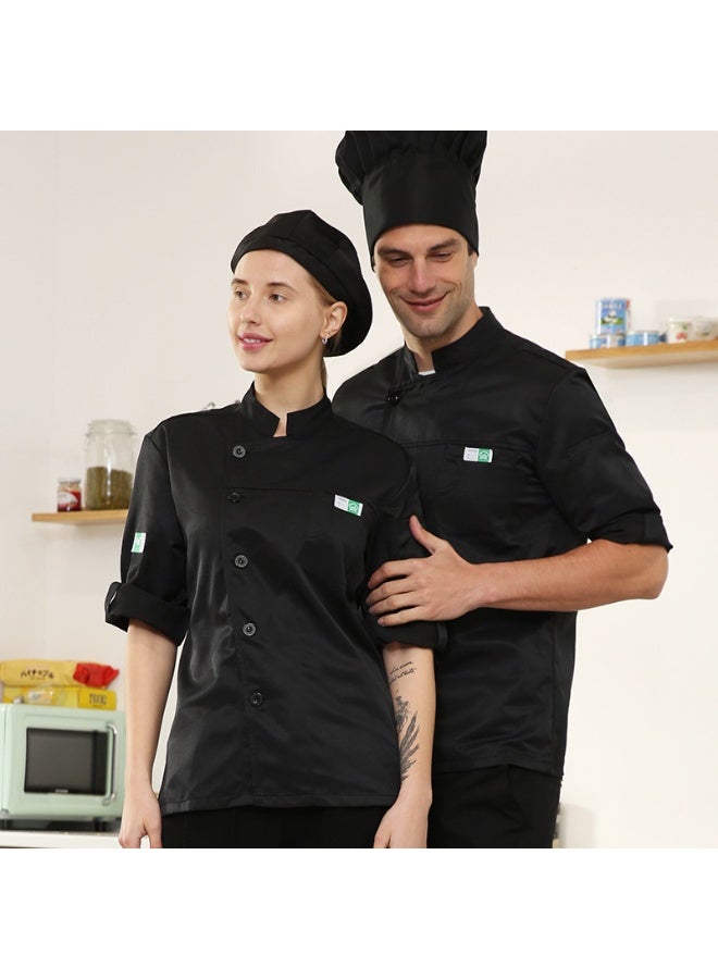 NIBEMINENT Chef Uniform Men Cook Clothes Unisex Restaurant Kitchen Shirt Short/Long Sleeves Pastry Jacket Works Top  - Image 1