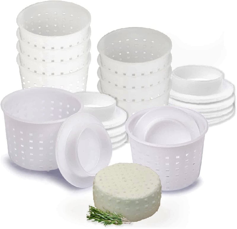 PetriStor 10 pcs Small Cheese Mold for Cheese Making with a Follower 13 QT  Cheddar Cheese Making Basket Kit  Homemade Cheese Making Supplies  Hard Cheese Form Molds  Moldes Para Queso Fresco Casero 