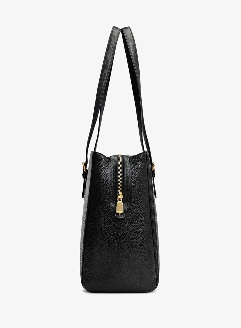 Da Milano Black Medium Wax Leather Shoulder Bag - Black for Women | Best Price UAE