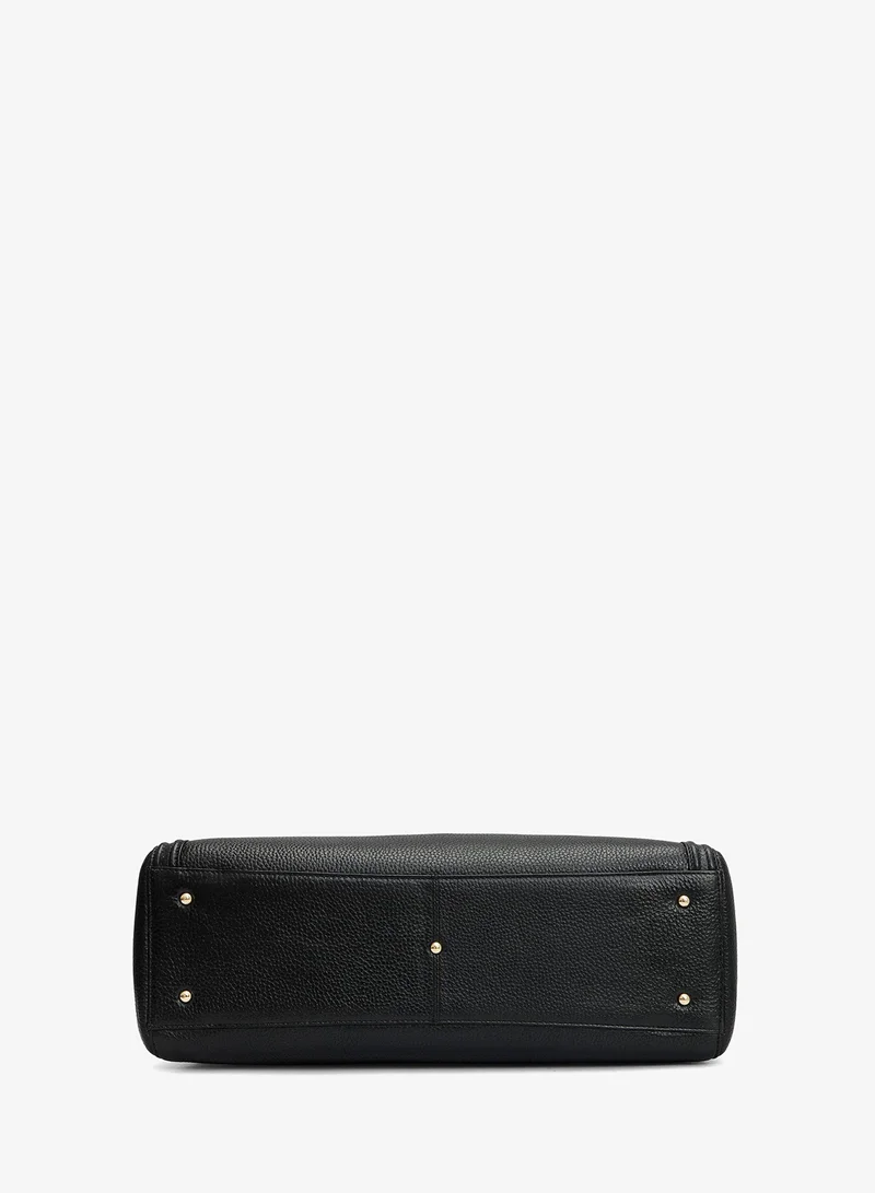 Da Milano Black Medium Wax Leather Shoulder Bag - Black for Women | Best Price UAE