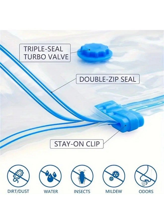 PulGos PulGos Vacuum Compression Storage Bags with Hand Pump, Vacuum Sealer Bags for Clothes Storage, Space Saver Vacuum Bags (1large- 2 medium- 2 small+ Handpump) Vaccine Sealed Compression bag - Image 2