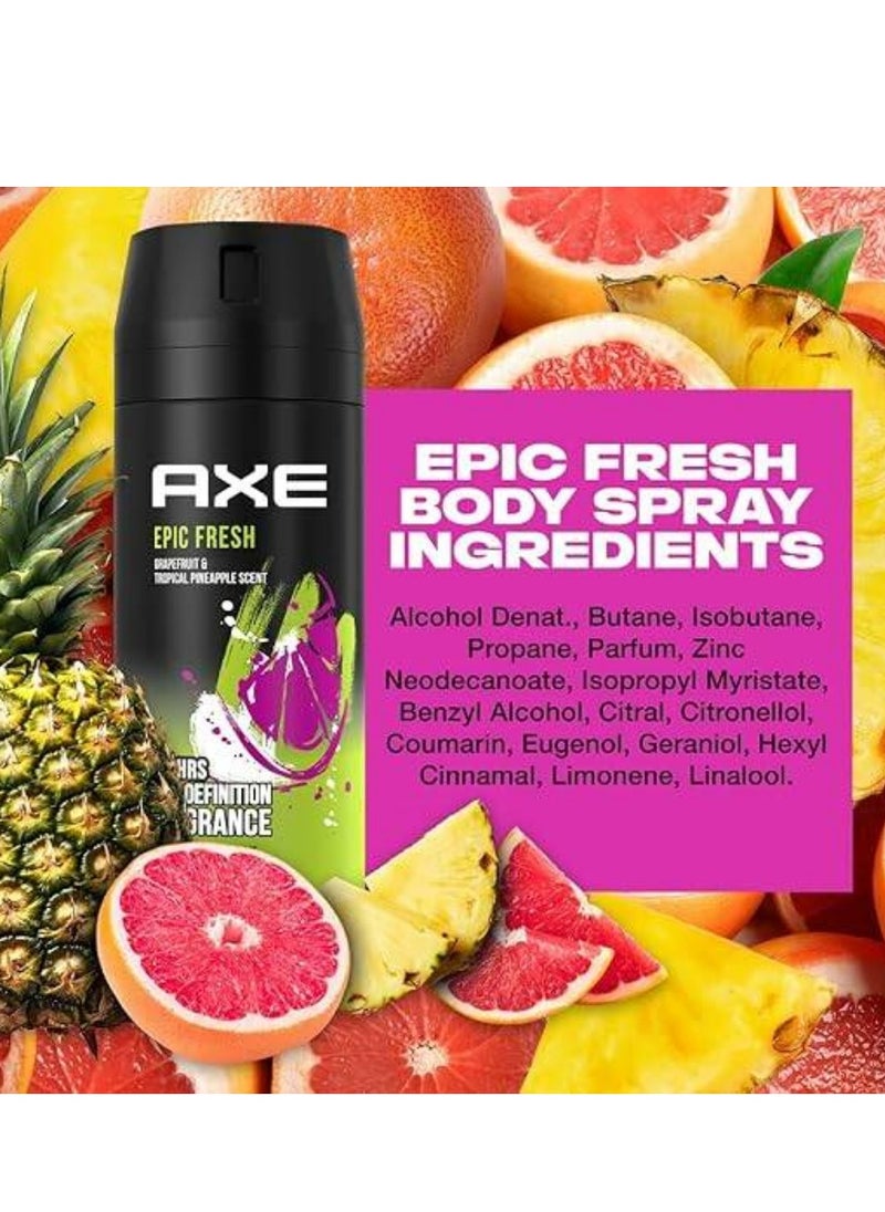Axe - Axe Epic Fresh Grapefruit &Troplcal Pineapple Scent 48 hrs Non Stop Fresh 150Ml - Image 1