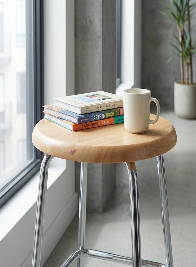 VOSAREA Wooden Bar Stool Seat Replacement Round Chair Seat Top Wood Seat Replacement for Metal Chairs Stool - Image 5