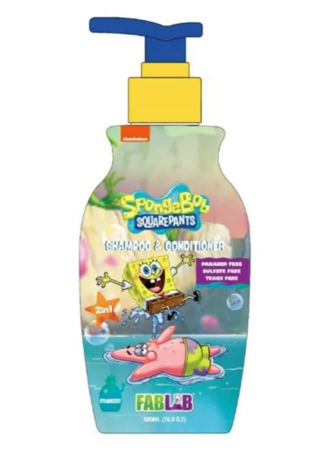 FabLab Nickelodeon FabFlap SpongeBob Kids Shampoo & Conditioner - 500 ml - Image 2