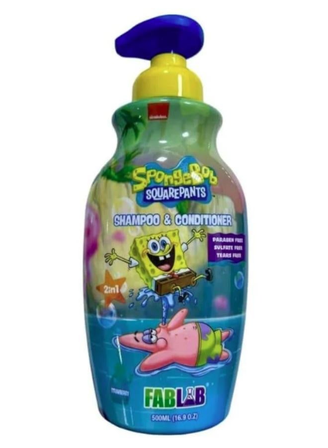 FabLab Nickelodeon FabFlap SpongeBob Kids Shampoo & Conditioner - 500 ml - Image 1