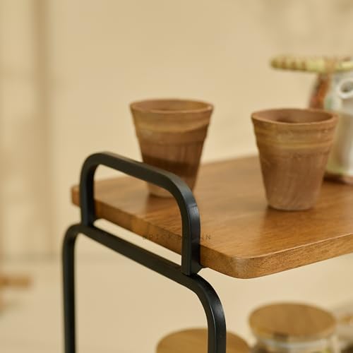 Brick Brown® Premium Stash 2-in-1 Wooden Multipurpose Tray & Organizer | Spice Rack | 2-Tier Kitchen Countertop | Cabinet Storage Shelf |Serving Tray | Detachable Shelf for Kitchen, Dining Table - Image 4