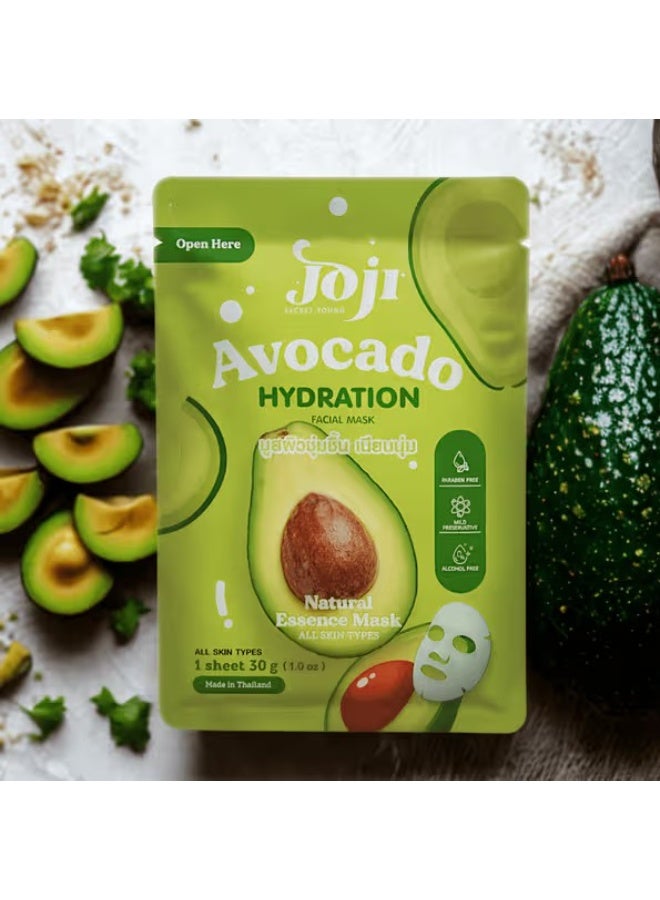 Joji Avocado Hydration Facial Mask 30g (1 sheet) | Deep Moisturizing, Nourishing & Soothing Sheet Mask for Soft, Radiant Skin - Image 5