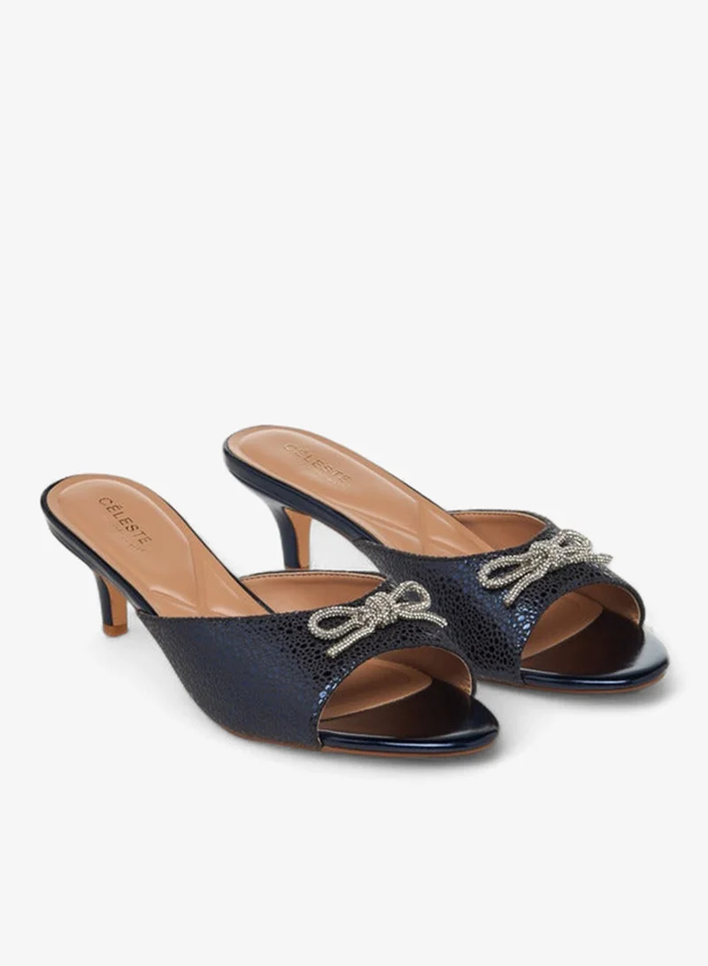 Celeste Women Embellished Bow Kitten Heel Sandals Ramadan Collection