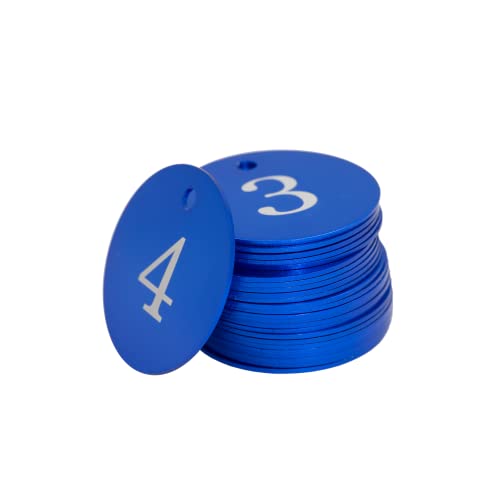 StayMax Round Aluminum Engraved Number Tags Key Tags ID Tags (1-25, Blue) - Image 3