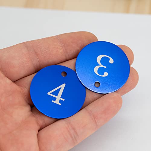 StayMax Round Aluminum Engraved Number Tags Key Tags ID Tags (1-25, Blue) - Image 4