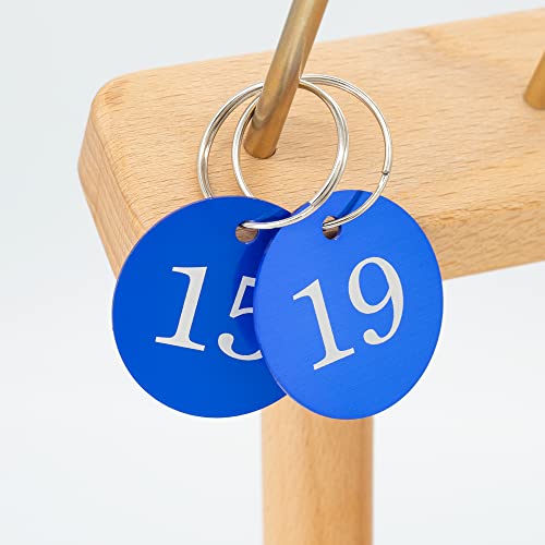 StayMax Round Aluminum Engraved Number Tags Key Tags ID Tags (1-25, Blue) - Image 5