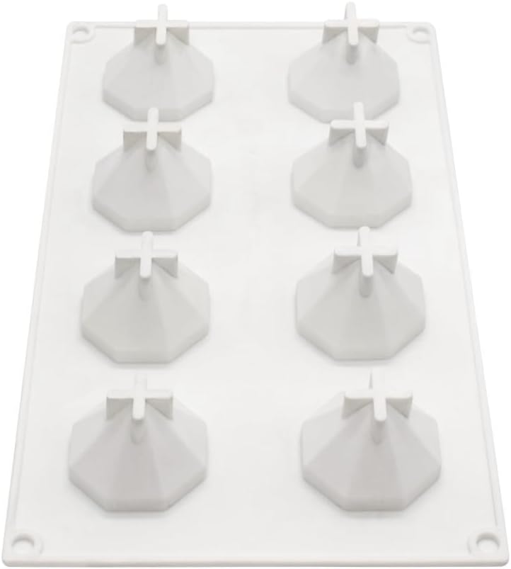 mostsom 3D Diamond Gem Silicone Ice Cube Tray Mold Biscuit Chocolate Fondant Mould Epoxy Resin Clay Craft Art Handmade Ice DIY Molds (Diamond J_11.84 X6.84 X1.44inch) - Image 4