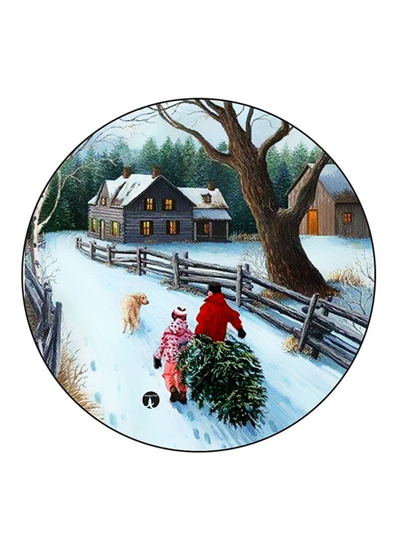 RKN Christmas Printed Round Pin Badge Multicolour - Image 1
