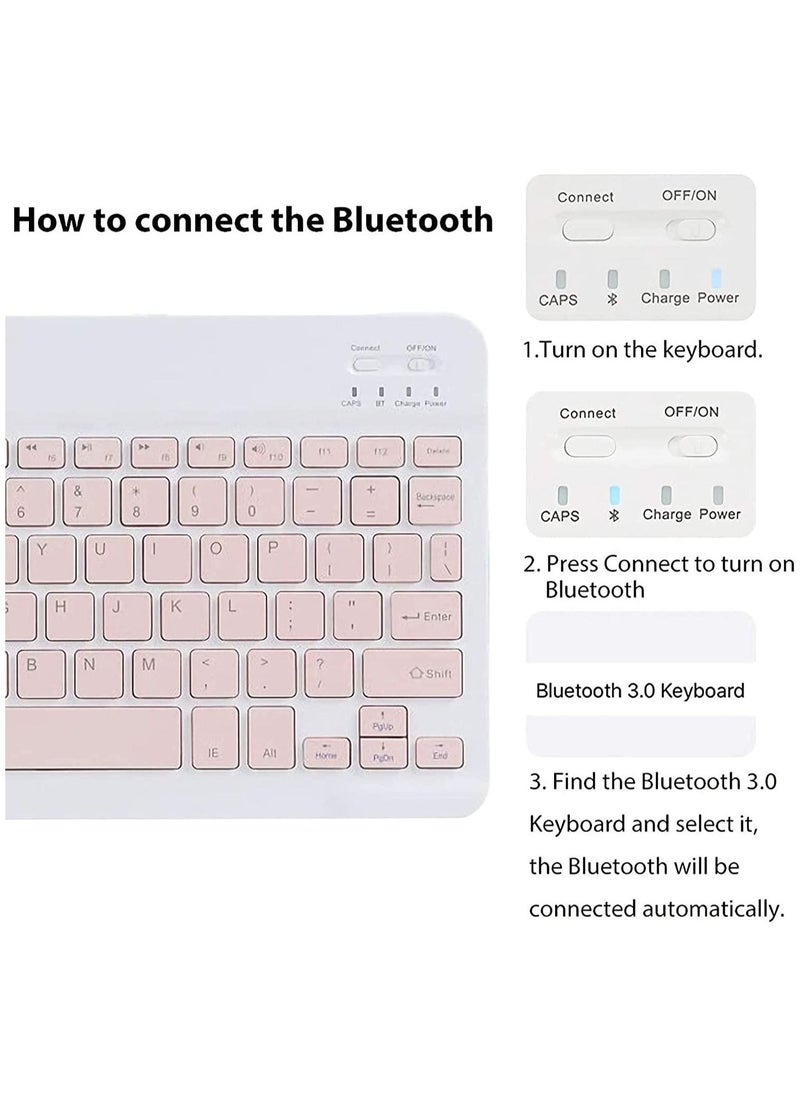 Generic - For Huawei T10/T10S/Honor 6/Honor 7 10.1 inch/x8 Universal Arabic and English Keyboard Case, Detachable Wireless Keyboard Pen Holder Ultra-thin Leather Smart Case with Mouse - Image 1