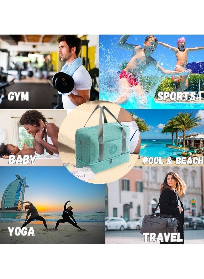SamoDani Gym, Sports, Beach Bag with Shoes Compartment,  Separate Waterproof pocket for wet stuff, Travel Duffel for Men and Women - Image 3