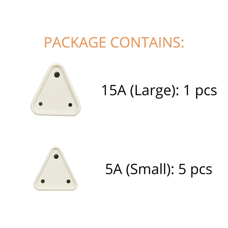 KitschKitsch Baby Infant Child Proofing Safety Plug and Socket Cover Made in India 5A and 15A (White) (Pack of 6) - Image 2