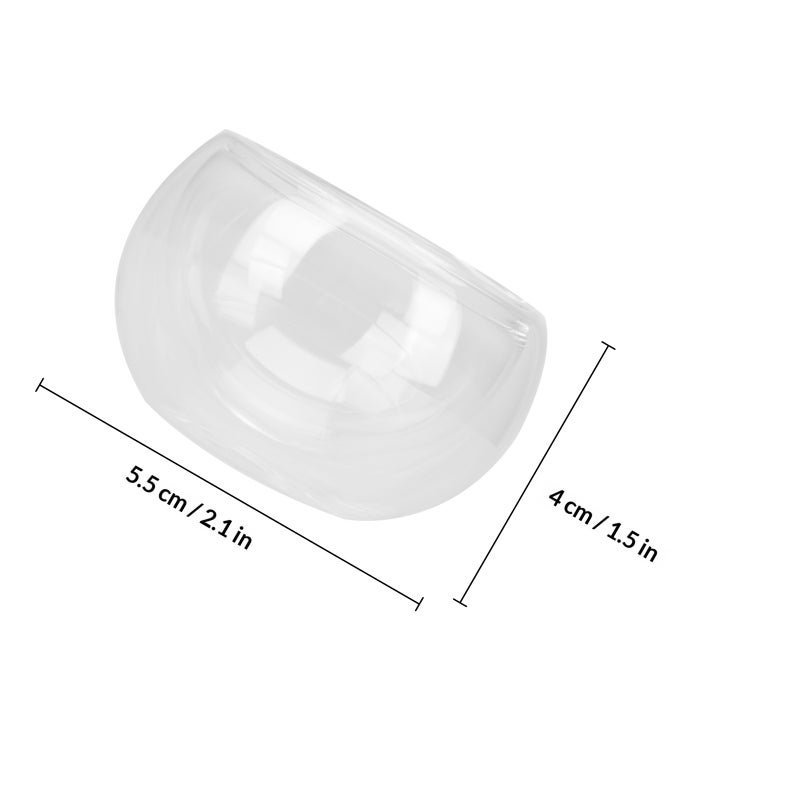 4Pcs Handmade Teacup Glass Teacup Set Double-layer Teacup for Home - Image 2