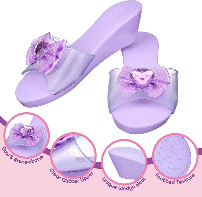 PRINCESS EXPRESSIONS Expressions 3-Pack Princess Shoes Set - Dress Up Royalty Kids Heels Slip On Shoes - Colorful Princess Dress Up Shoes, Pretend Play High Heels for Kids - Fits Toddler Size 7-10 - Image 4
