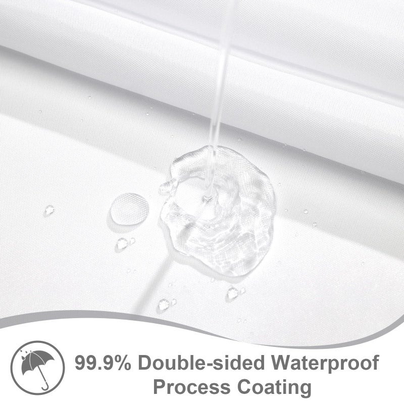 ORTIGIA White Shower Curtain with Black Scalloped Edge Black and White Cute Preppy Scallop Shower Curtains Pretty Aesthetic Waterproof Fabric Bath Bathroom Decor with Metal Hook 72 W x 72 H Inch - Image 3